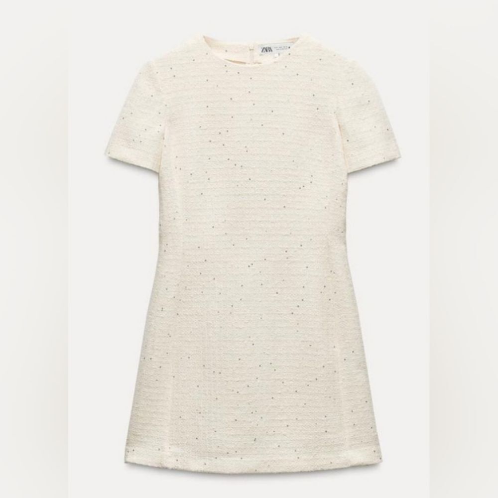 Zara Cream Mini Dress - Picture 3 of 10